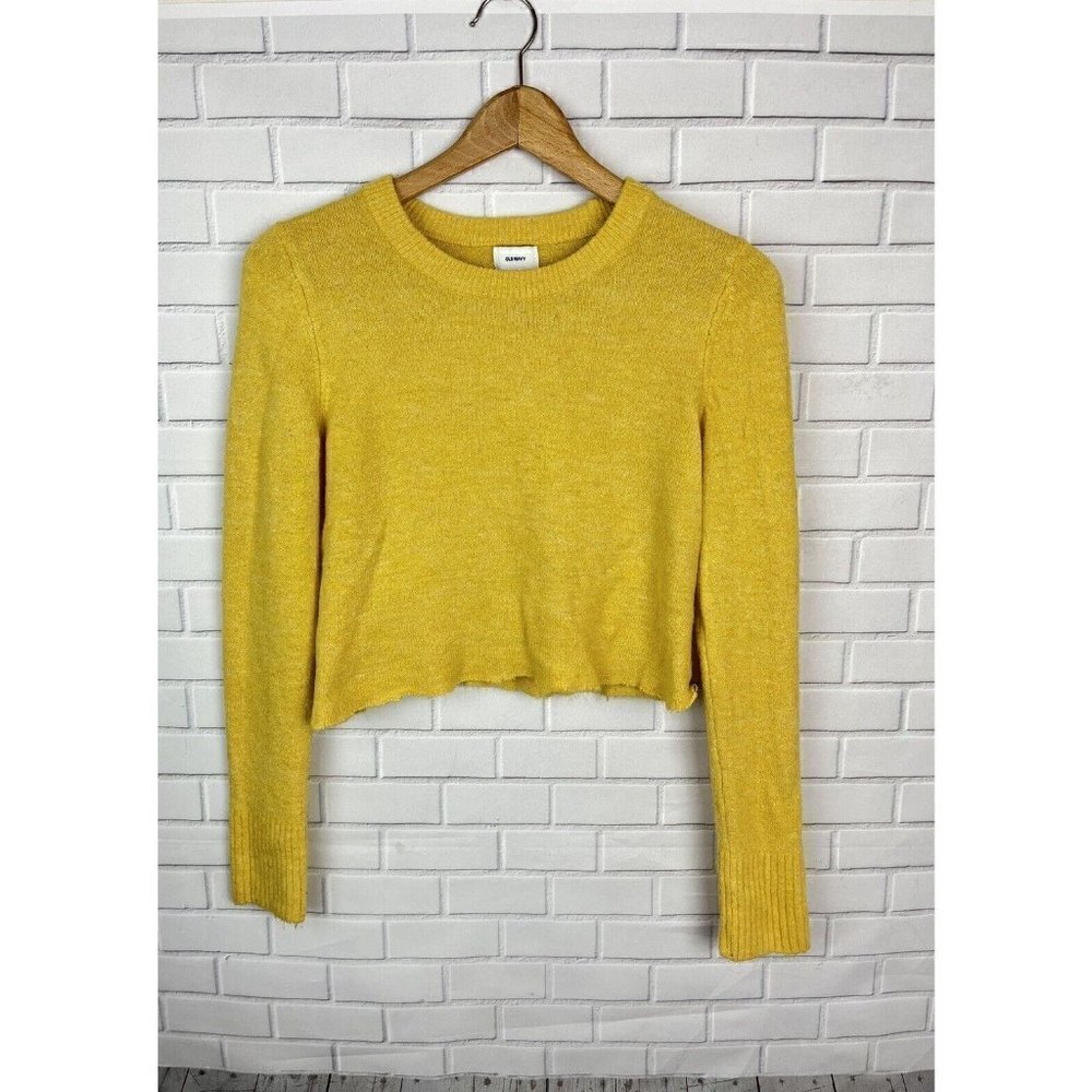 Old Navy yellow Soft Knit custom Cropped Sweater‎ Women's Extra Small XS